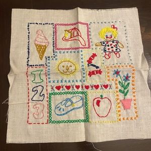 Vintage crewel embroidery